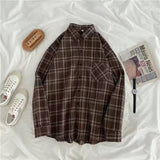 Flytonn-cute winter outfits casual winter outfits christmas outfit party look inspos Vintage Long Sleeve Button Up Plaid Shirts