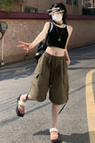 Flytonn-cute winter outfits casual winter outfits christmas outfit party look inspos Loose Big Pockets Vintage Shorts Pants