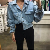 Flytonn-cute winter outfits casual winter outfits christmas outfit party look inspos Loose Cropped Style Cropped Denim Jacket