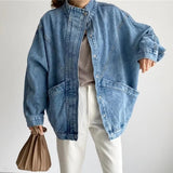 Flytonn-cute winter outfits casual winter outfits christmas outfit party look inspos Loose Double Pocket Style Denim Jacket