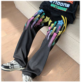 Flytonn-cute winter outfits casual winter outfits christmas outfit party look inspos Loose Colorful Stars Pattern Hip Hop Sweatpants