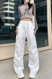 Flytonn-cute winter outfits casual winter outfits christmas outfit party look inspos High Waist Wide Leg Cargo Pockets Pants