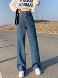 Flytonn-cute winter outfits casual winter outfits christmas outfit party look inspos High Waist Wide Leg Full Length Jeans Pants