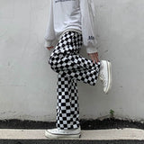 Flytonn-cute winter outfits casual winter outfits christmas outfit party look inspos High Waist Loose Plaid Checkerboard Pants