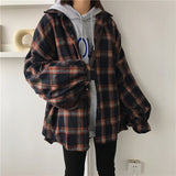 Flytonn-cute winter outfits casual winter outfits christmas outfit party look inspos Loose Wool Thicken Plaid Shirt Jacket