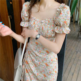 FLYTONN-spring summer dress Vacation photography outfits Blossoming Dainty Puff Dress ~