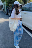 Flytonn-cute winter outfits casual winter outfits christmas outfit party look inspos Cute Light Colors Long Loose Plaid Pants