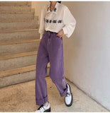 Flytonn-cute winter outfits casual winter outfits christmas outfit party look inspos High Waist Loose Purple Jeans Pants