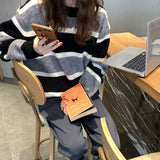 Flytonn-cute winter outfits casual winter outfits christmas outfit party look inspos Classic O-Neck Knitted Striped Sweater