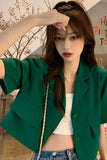 Flytonn-cute winter outfits casual winter outfits christmas outfit party look inspos Short Sleeve Cute Colors Cropped Style Blazers