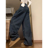 Flytonn-Women Pearls Jeans Harajuku Y2k 90s Aesthetic Vintage Baggy Denim Trousers 2000s High Waist Wide Jean Pants Trashy Clothes 2024