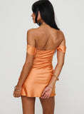 Flytonn-Zabbarra Off The Shoulder Mini Dress Orange