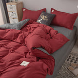 Flytonn-2025 Spring Bedding Set Nordic Bedding Set Simple Flat Sheets Duvet Quilt Cover Pillowcase Bed Linen for Single Queen Full Size Solid Home Textiles