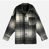 Flytonn-back to school outfits Wool Plaid Blends Coat Jacket-spring outfits