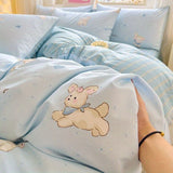 Flytonn-2025 Spring Bedding Set Ins Cream Bedding Set,Cute Cartoon Kids Adult Duvet Cover No Filler,Pillowcase,Full Queen Size Boys Girls Comforter Cover