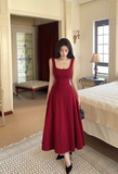 Flytonn-birthday dress pretty outfits Stylish Sleeveless Maroon Knit Maxi Dress with Shoulder Straps Graduation Gifts