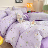 Flytonn-2025 Spring Bedding Set Cute Dog Bedding Set New Arrival Blue Twin Queen Duvet Cover Flat Sheet Pillowcase No Filler Girl Boys Hotel Home Bed Linens