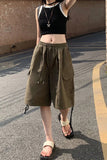 Flytonn-cute winter outfits casual winter outfits christmas outfit party look inspos Loose Big Pockets Vintage Shorts Pants