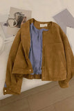 Flytonn-cute winter outfits casual winter outfits christmas outfit party look inspos Long Sleeve Suede Short Jacket