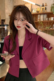 Flytonn-cute winter outfits casual winter outfits christmas outfit party look inspos Short Sleeve Cute Colors Cropped Style Blazers