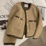 Flytonn-cute winter outfits casual winter outfits christmas outfit party look inspos Vintage Lamb Faux Wool Elegant Jacket