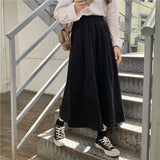 Flytonn-cute winter outfits casual winter outfits christmas outfit party look inspos High Waist Vintage Loose Casual Skirts