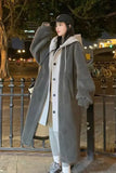 Flytonn-cute winter outfits casual winter outfits christmas outfit party look inspos Two Piece Hooded Style Wool Warm Jacket