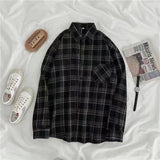 Flytonn-cute winter outfits casual winter outfits christmas outfit party look inspos Vintage Long Sleeve Button Up Plaid Shirts