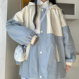 Flytonn-cute winter outfits casual winter outfits christmas outfit party look inspos Blue Oversize Casual Basic Jacket