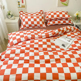 Flytonn-2025 Spring Bedding Set Checkerboard Bedding Set No Comforter Quilt Duvet Cover Pillowcase Flat Sheet Single Queen Size Polyester Bedclothes