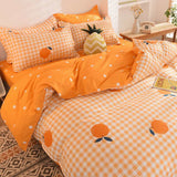 Flytonn-2025 Spring Bedding Set Christmas Bedding Set Flat Sheet Duvet Cover Pillowcase Combination Green Tree Flower Home Textile Bed Linen Fashion