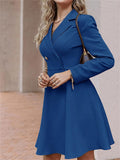 Flytonn-Fall Outfits Women Outwear Streetwear -Graduation Gift Back to School Season Summer Vacation Dress Spring Outfit Autumn and Winter New Temperament Commuter Women's High-waisted Solid Color Double-breasted Long-sleeved Dress Jacket