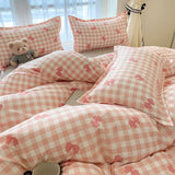 Flytonn-2025 Spring Bedding Set Cute Dog Bedding Set New Arrival Blue Twin Queen Duvet Cover Flat Sheet Pillowcase No Filler Girl Boys Hotel Home Bed Linens