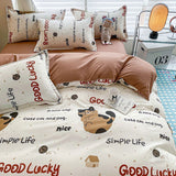 Flytonn-2025 Spring Bedding Set Cute Bear Bedding Set No Filler Full Queen Size Duvet Cover Flat Sheet Pillowcase Kids Adults Fashion Soft Comforter Cover