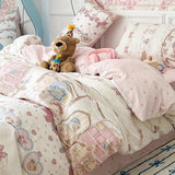 Flytonn-2025 Spring Bedding Set Flowers Rabbit Bedding Set Ins No Filler Single Queen Size Duvet Cover Flat Sheet Pillowcase Girls Boys New Comforter Duvet