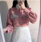 Flytonn-cute winter outfits casual winter outfits christmas outfit party look inspos Long Sleeve Plaid Pockets Office Blouse Shirt