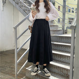 Flytonn-cute winter outfits casual winter outfits christmas outfit party look inspos High Waist Vintage Loose Casual Skirts