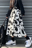 Flytonn-cute winter outfits casual winter outfits christmas outfit party look inspos Loose Cow Printed Mid Calf Skirts