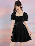 FLYTONN-spring summer dress Vacation photography outfits Baroque Jacquard Lace Dress ~