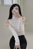 Flytonn-cute winter outfits casual winter outfits christmas outfit party look inspos Long Sleeve Sexy Hollow Out Turtleneck Shirt