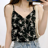 Flytonn-cute winter outfits casual winter outfits christmas outfit party look inspos Florals Pattern V-Neck Sexy Casual Tank Top