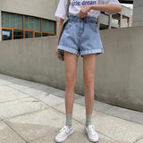 Flytonn-cute winter outfits casual winter outfits christmas outfit party look inspos High Waist Retro Denim Wide Leg Shorts Jeans