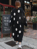 Flytonn-Winter Outfits Christmas Thanksgiving Gift New Year's Eve Outwear Loose Polka-dot Printed Long Cover-up