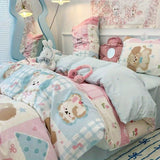 Flytonn-2025 Spring Bedding Set Ins Cream Bedding Set,Cute Cartoon Kids Adult Duvet Cover No Filler,Pillowcase,Full Queen Size Boys Girls Comforter Cover