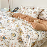 Flytonn-2025 Spring Bedding Set Cute Strawberry Duvet Cover Set Floral Style with Flat Sheet Pillowcase No filler Queen Double Girls Boys Home Decor Bed Linens