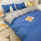 Flytonn-2025 Spring Bedding Set Solid Bedding Set Nordic Style Flat Sheet Duvet Cover Pillowcase Ins Single Double Full Size Bed Linen Boys Girls Home Textile