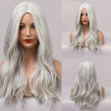 FLYTONN Black Wig Long Curly Wig Black Hair Wigs for Women Middle Part Wig Black Wigs for Daily Party Wig Cap Include