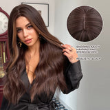 FLYTONN Black Wig Long Curly Wig Black Hair Wigs for Women Middle Part Wig Black Wigs for Daily Party Wig Cap Include