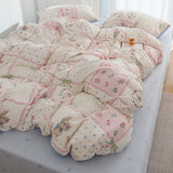 Flytonn-2025 Spring Bedding Set Flowers Rabbit Bedding Set Ins No Filler Single Queen Size Duvet Cover Flat Sheet Pillowcase Girls Boys New Comforter Duvet