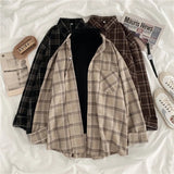 Flytonn-cute winter outfits casual winter outfits christmas outfit party look inspos Vintage Long Sleeve Button Up Plaid Shirts